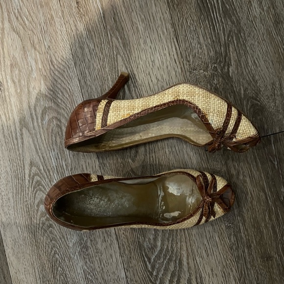 Stuart weitzman straw peep toe - Picture 4 of 4